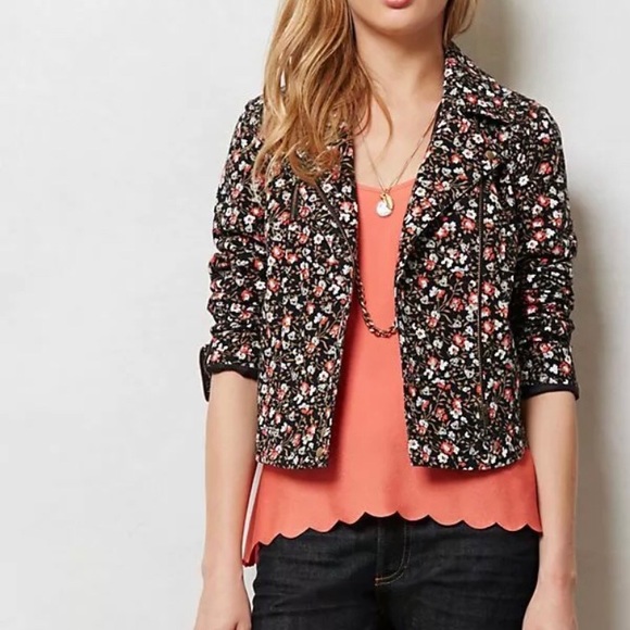NWOT Anthropologie Hei Hei Floral Moto Jacket - Picture 2 of 7